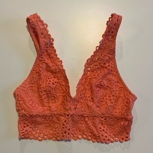 🍒5/$20🍒 Aerie Lace Plunge Bralette - Coral